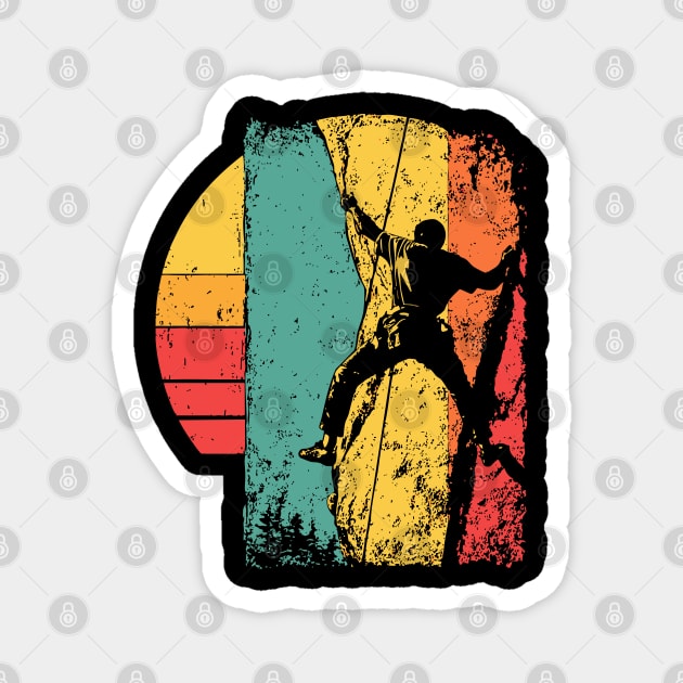 Retro Rock Climber Adventure Pop Art Magnet by TuncGK