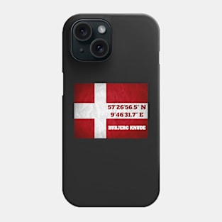 Rubjerg Knude Fyr - coordinates - flag Phone Case