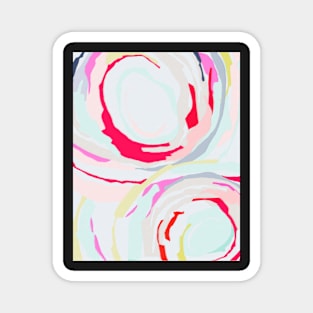 Abstract print, Red, White, Grey, Blue, Pink, Modern art, Wall decor Magnet