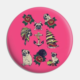 Pugs and the Sea Pin