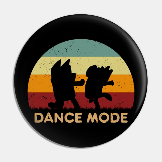 Retro Sunset - Bluey Dance Mode Pin by GoodIdeaTees