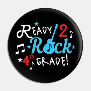 Ready To Rock 4Th Grade Guitar Theme Boy Gift Pin