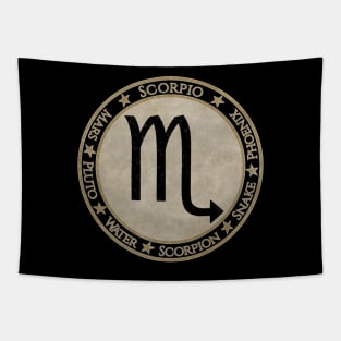 Vintage Scorpio Zodiac Sign Horoscope Astrology Symbol Tapestry