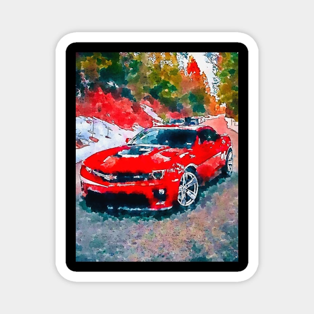 Camaro Vermelho - Pixel Art Magnet by Florete Store