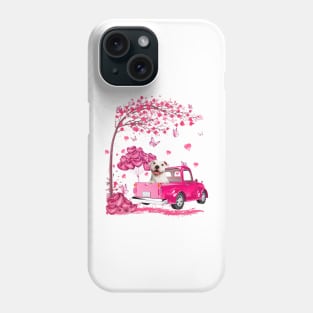 Valentine's Day Love Pickup Truck White Pitbulll Phone Case