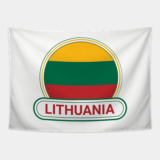 Lithuania Country Badge - Lithuania Flag Tapestry by Yesteeyear