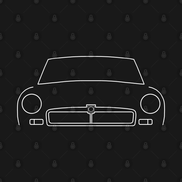 MGB classic car outline graphic (white) by soitwouldseem