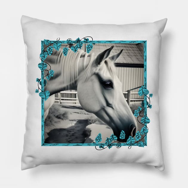 Grey Arabian Pillow by Desert Horse Boutique