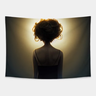 Woman Under the dramatic lighting Tapestry