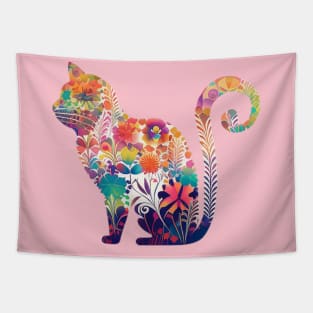 Floral Cat, Mom Cat Tapestry