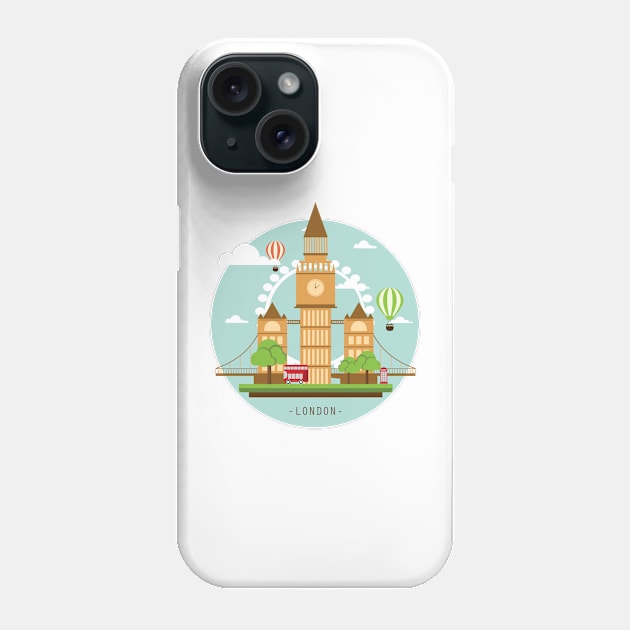 London,Travel Poster Phone Case by BokeeLee