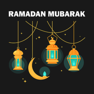 Ramadan Mubarak Ramadan Kareem Yellow Lantern Fanous Crescent Gift T-Shirt