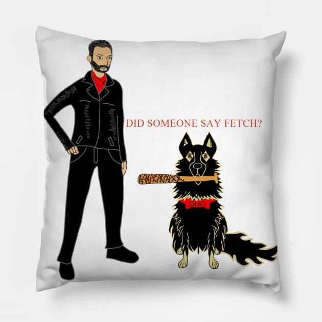 negan and dog Pillow by tiffytiff