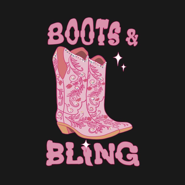 Boots and Bling pink Cowgirl by Apescribbles