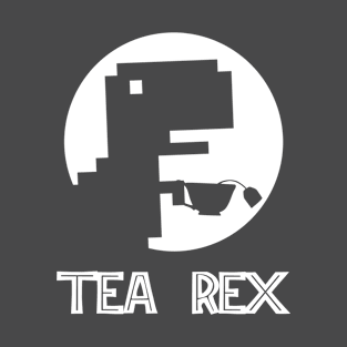 Pixel Tea Rex with a Cup of Tea T-Shirt