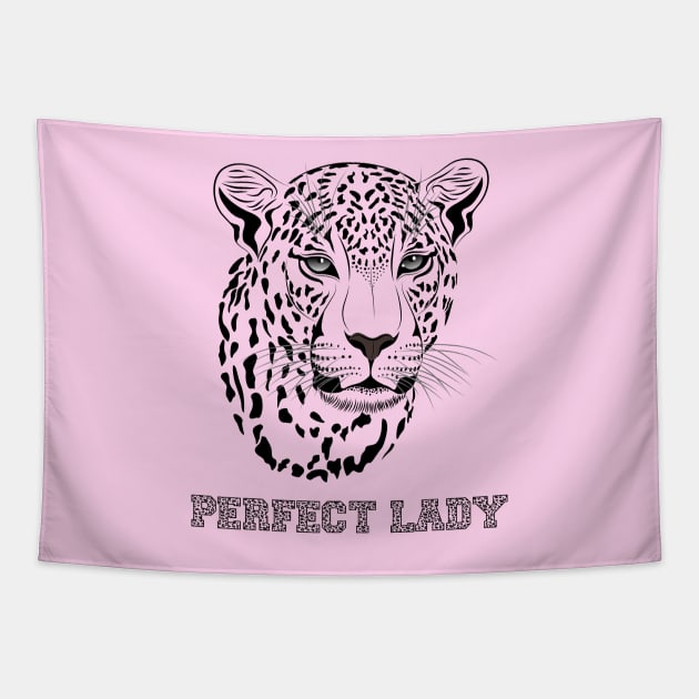 Funny T-Shirt Leopard Perfect Lady Tapestry by SparkStyleStore