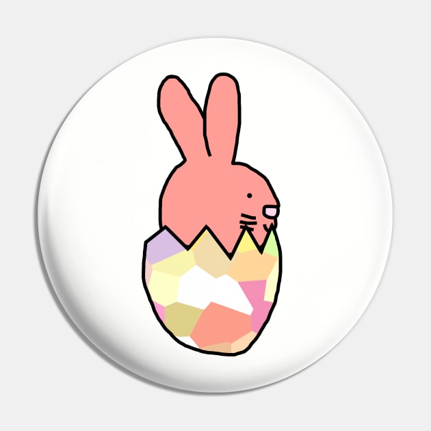 Rose Bunny Hatching from Easter Egg Pin by ellenhenryart