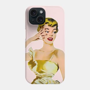 Beautiful cover girl blonde and dressed in golden color Phone Case