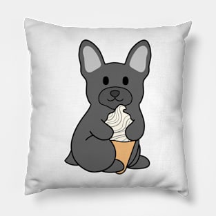 Black French Bulldog Ice Cream Pillow