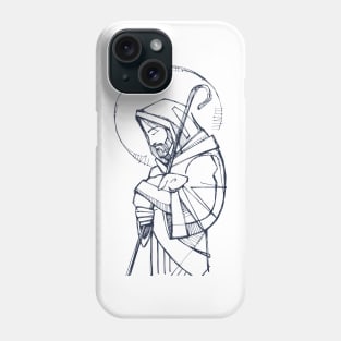 Jesus Christ Good Shepherd ink illustration Phone Case