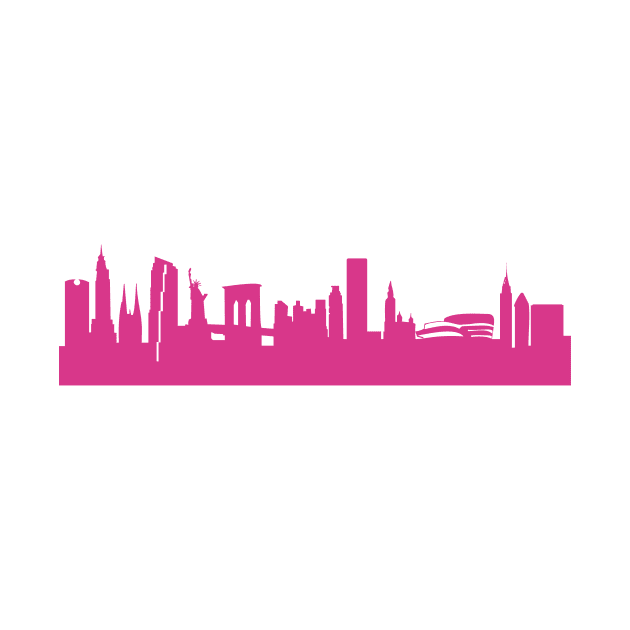 New York skyline pink by 44spaces