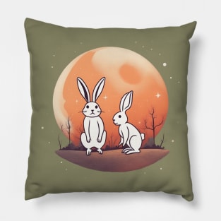 Moon and two Rabbits Pillow