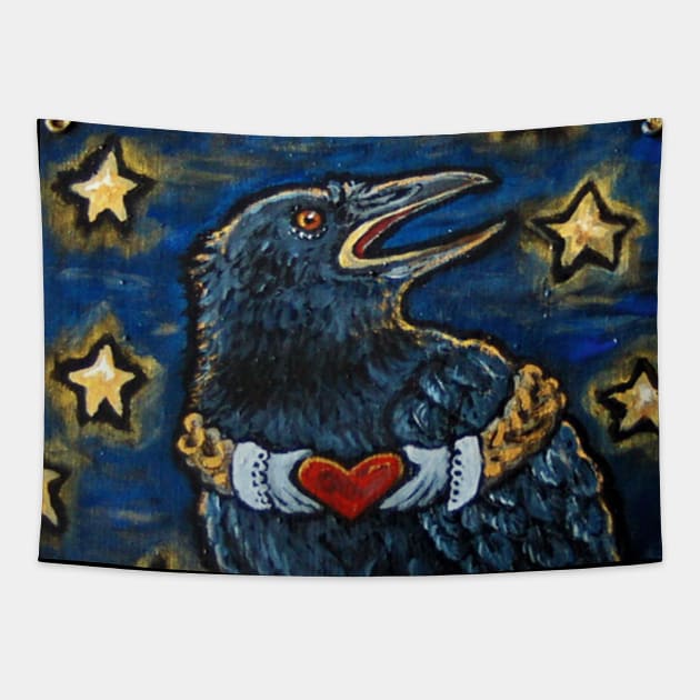 CLADDAGH RAVEN HEART CELTIC KNOTS Tapestry by ArtisticEnvironments