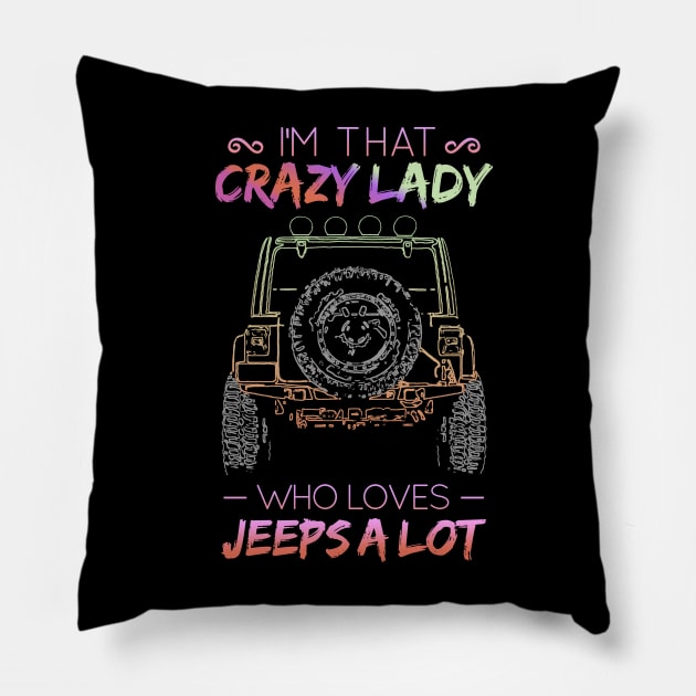 Jeep Mom Crazy Pillow by RichyTor