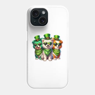 St Patricks Day Trio of Dogs Phone Case