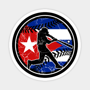 Cuban Flag Baseball Hitter Cuba Baseball Fan Magnet