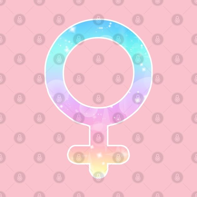 Venus Planet Symbol in Magical Unicorn Colors by bumblefuzzies