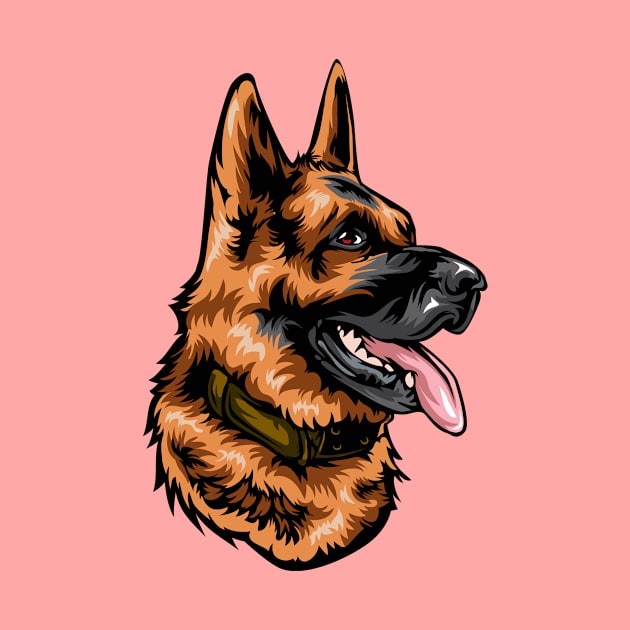 German Shepherd Portrait Drawing by IPRINT