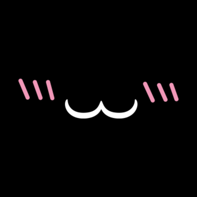 UWU cat mouth blushing shy white Uwu Mask TeePublic