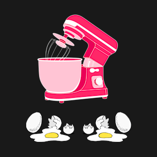 Pink electric kitchen mixer retro baking art T-Shirt