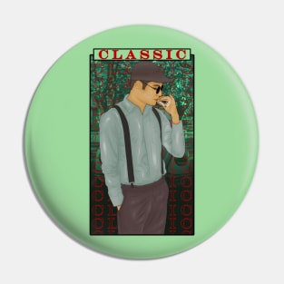 Classic Classic Style Man With a cigarette " Smoking " ( Drawing Vector Art Style )Style Man ( Drawing Vector Art Style ) Pin