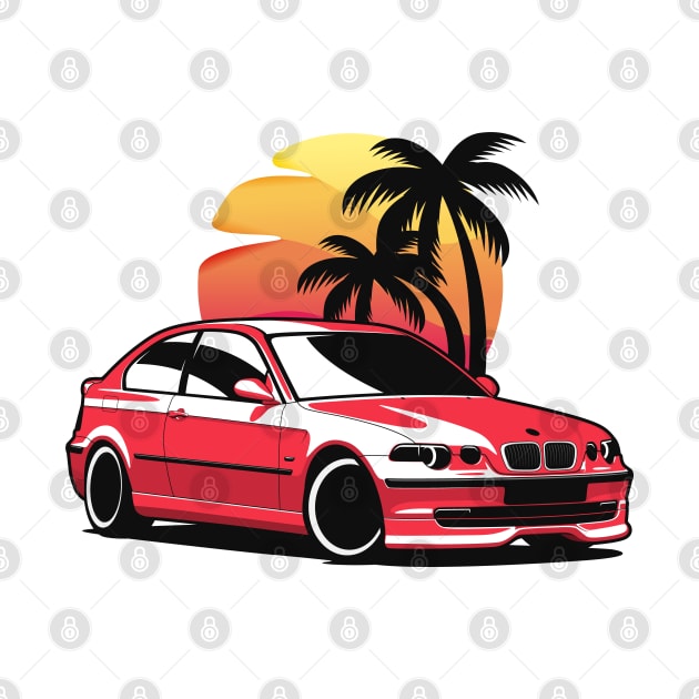 Red E46 Compact Sunset by KaroCars