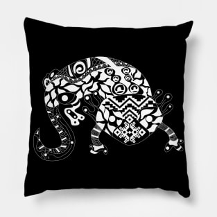 black axolotl kawaii ecopop Pillow