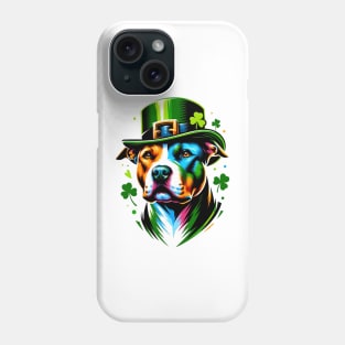 American Staffordshire Terrier Celebrates St. Patrick's Day Phone Case