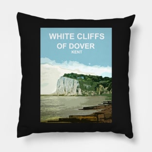 White Cliffs of Dover Kent. travel poster gift Pillow