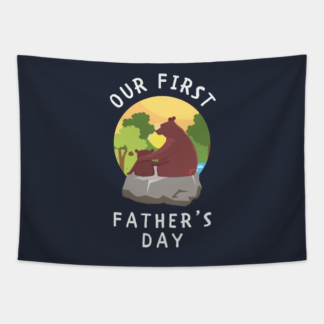 Our first fathers day bears Tapestry by AllPrintsAndArt