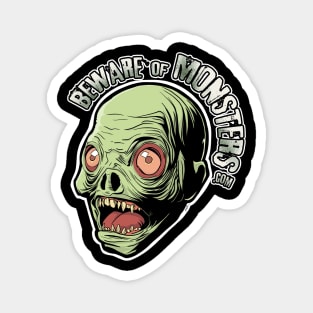 Beware of Monsters Zombie Magnet