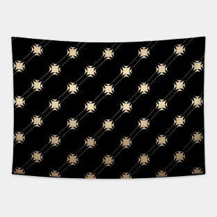 Golden chain design pattern with black background Tapestry