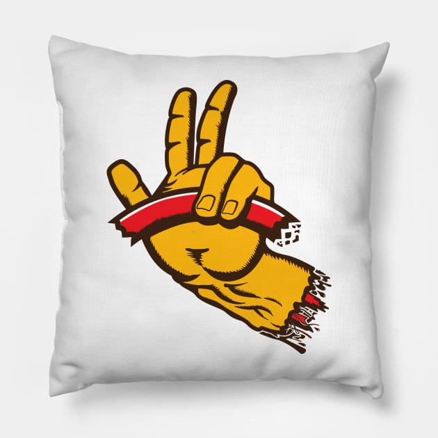 Cruz-In Wave (Orange and Red - Light) Pillow by jepegdesign