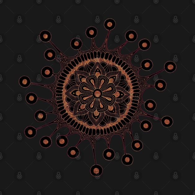 Virus Mandala (black/orange) by calenbundalas