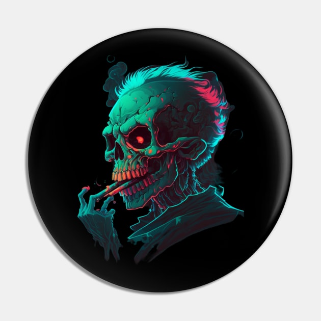 Flourish Human Skull Pin by Kileykite 