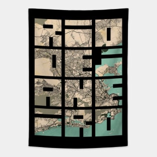 Rio de Janeiro, Brazil City Map - Vintage Tapestry