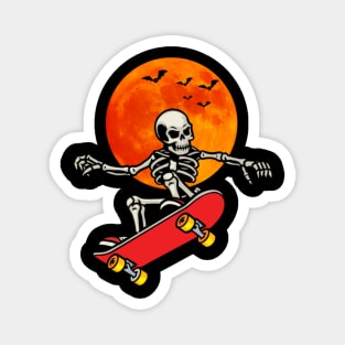 Skater Halloween, Skateboard Halloween, Skeleton Halloween, Skate Skeleton, Skateboarding Gift Magnet