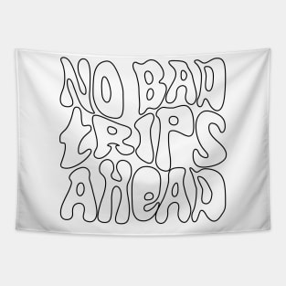 No Bad Trips Ahead - Psychedelic Design - Lines Tapestry