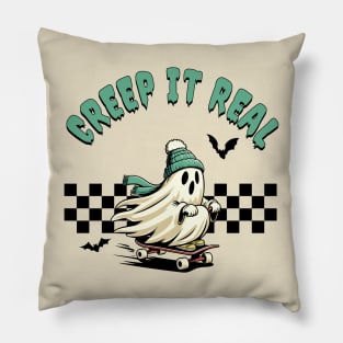 Retro Halloween Creep It Real Pillow