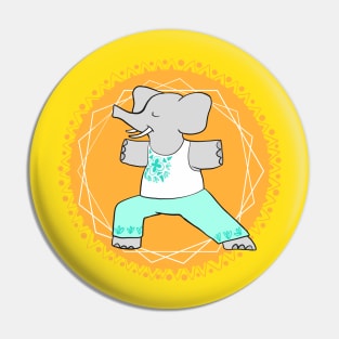 Yoga warrior pose elephant Pin